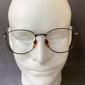 Vintage Geoffrey Beene Round Tortoise Gunmetal Eyeglass Frames 54-17-140
